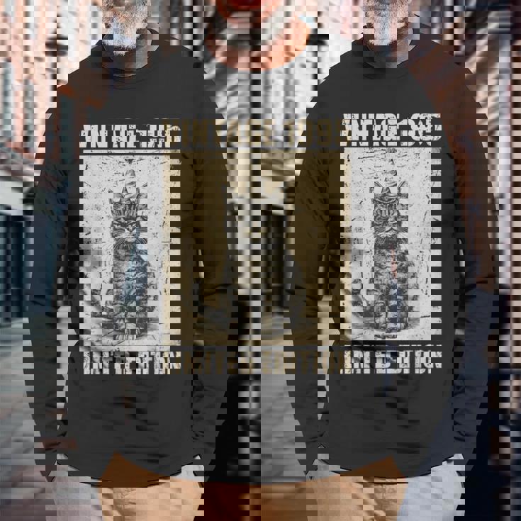 Vintage Cat 1995 30歳の誕生日 限定版 長袖Tシャツ 高齢者への贈り物