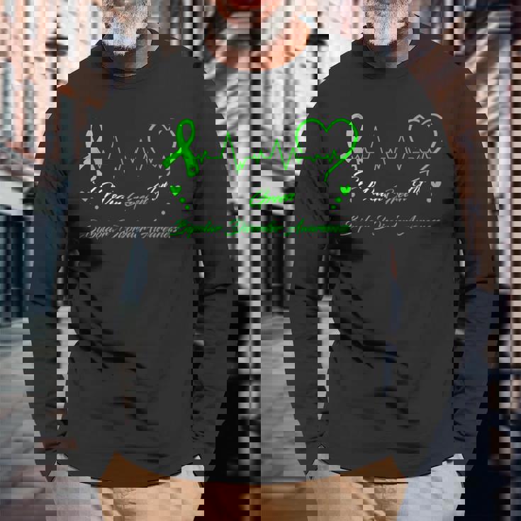 I Wear Green For Bipolar Disprder Awareness 長袖Tシャツ 高齢者への贈り物