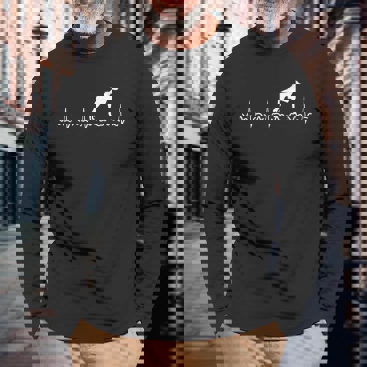 Whippet Heratbeat ウィペット 犬 子犬 長袖Tシャツ 高齢者への贈り物