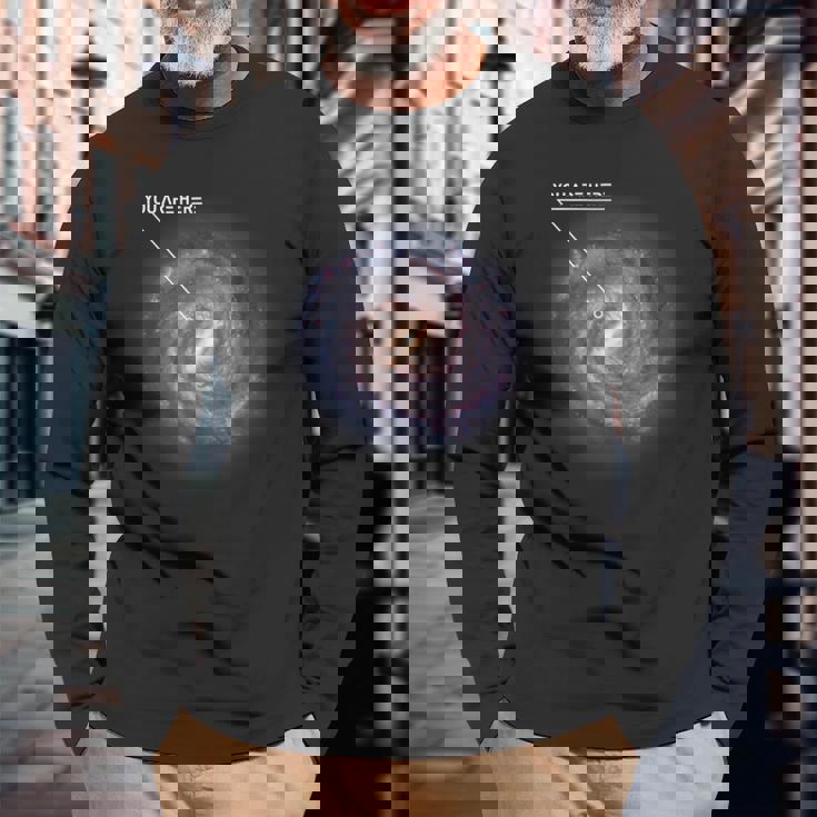 You Are Here 銀河 天文学 天の川 宇宙 サイファイ 長袖Tシャツ 高齢者への贈り物