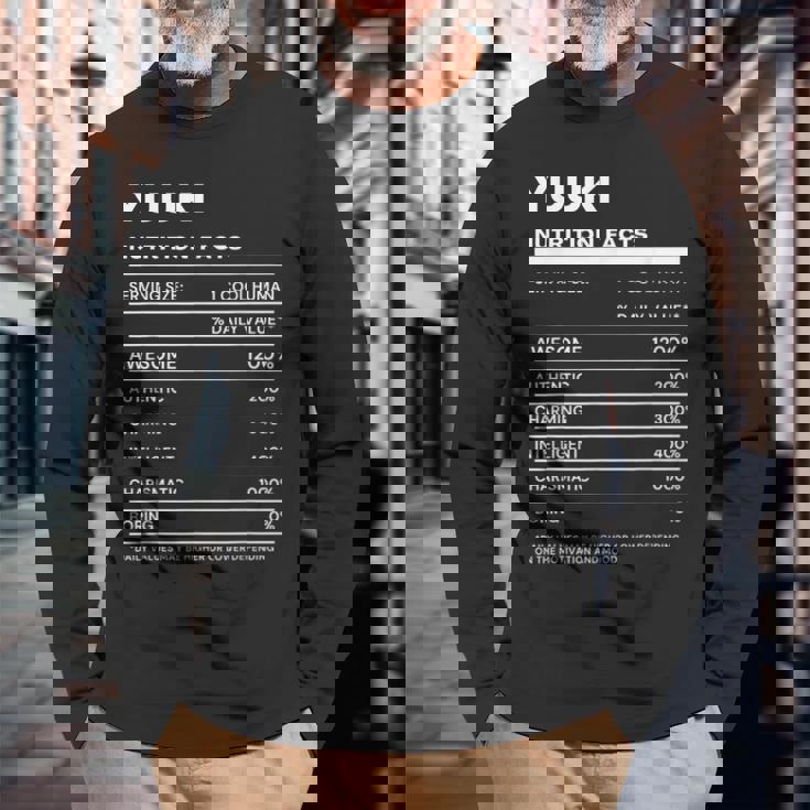 Yuuki 栄養成分表示 長袖Tシャツ 高齢者への贈り物