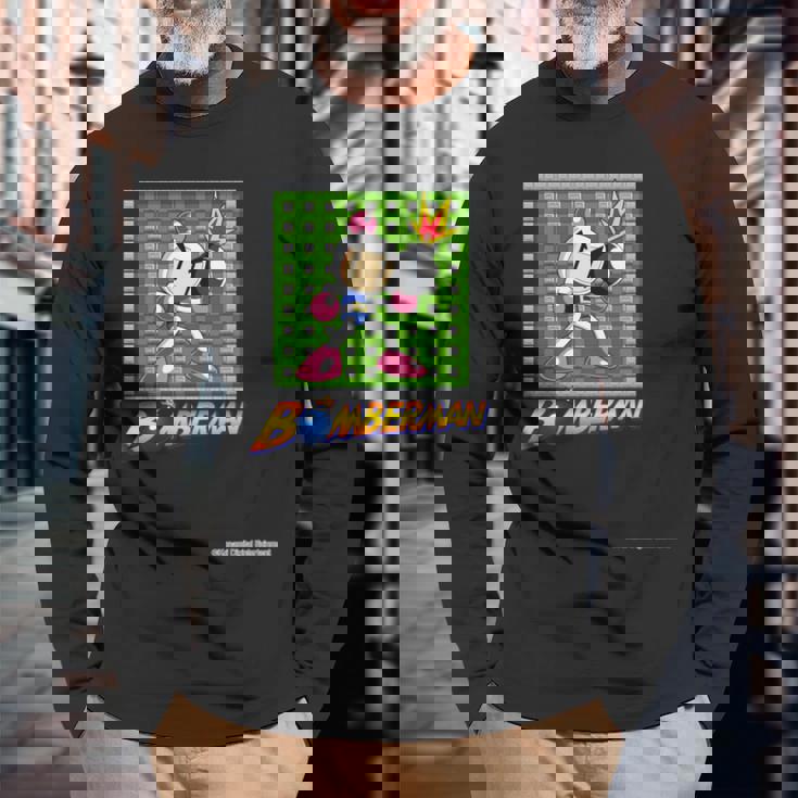 「ボンバーマン」白ボン（D） 長袖tシャツ 長袖Tシャツ 高齢者への贈り物