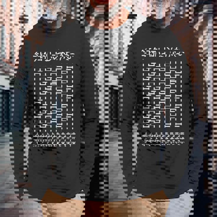 【今日何しようかな 排球】あみだくじ バレーボール 排球部 排球好き おもしろ 面白い ユーモア ギャグ ネタ ウケ狙い 長袖Tシャツ 高齢者への贈り物