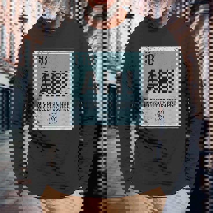 あぁ サプライズ化学の要素 サイエンスユーモア 長袖Tシャツ 高齢者への贈り物