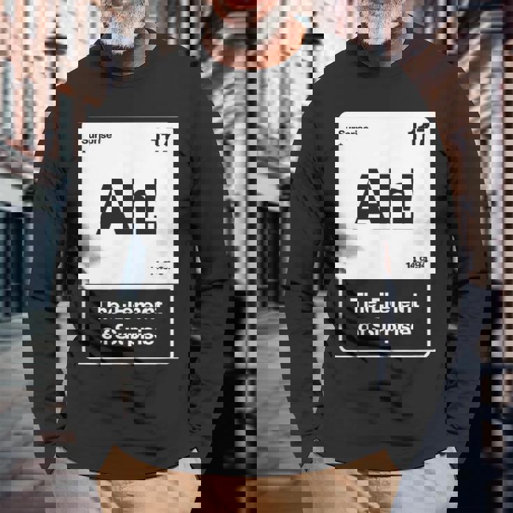 ああ驚きの要素 長袖Tシャツ 高齢者への贈り物