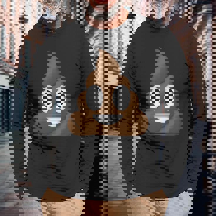 うんちパイル 笑顔 ハッピー うんちパイル うんちの渦 かわいい おもしろい 長袖tシャツ 長袖Tシャツ 高齢者への贈り物