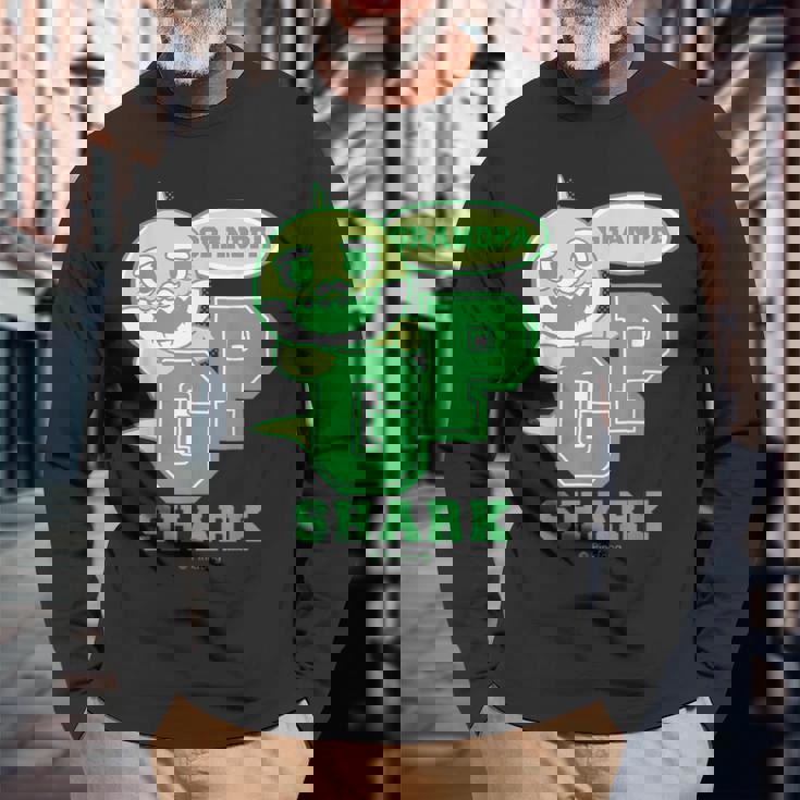 おじいちゃんシャーク・レトロ・ベイシャーク・サメもぞくプレゼント・キッズ・メンズ・ウーマンズ 長袖Tシャツ 高齢者への贈り物