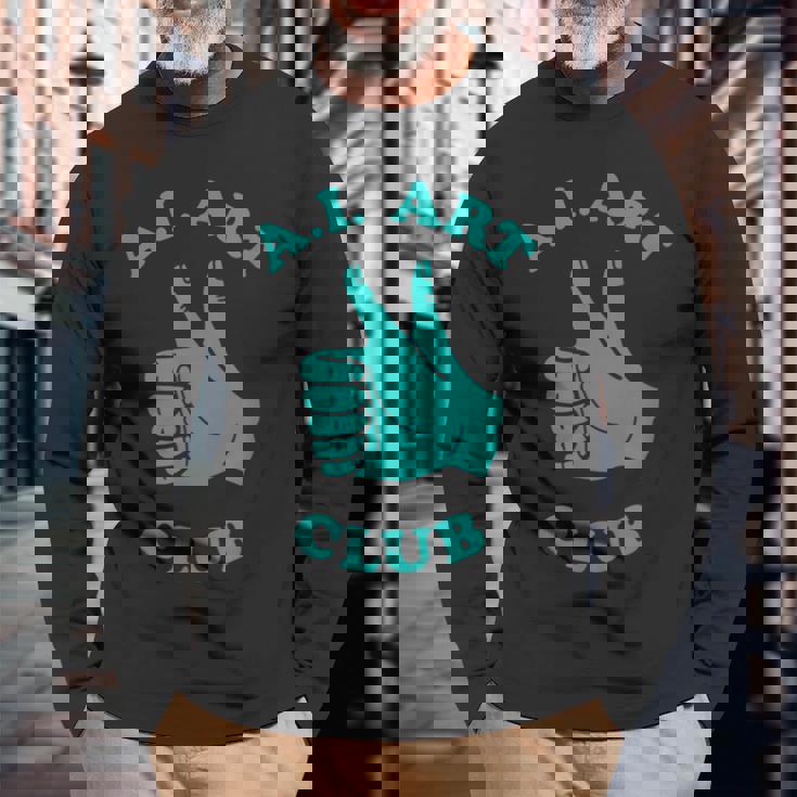 おもしろaiアートクラブ 人工知能 機械学習 長袖Tシャツ 高齢者への贈り物