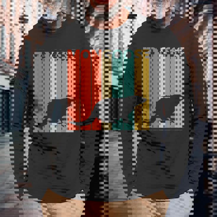 かわいい マングース の動物 長袖Tシャツ 高齢者への贈り物