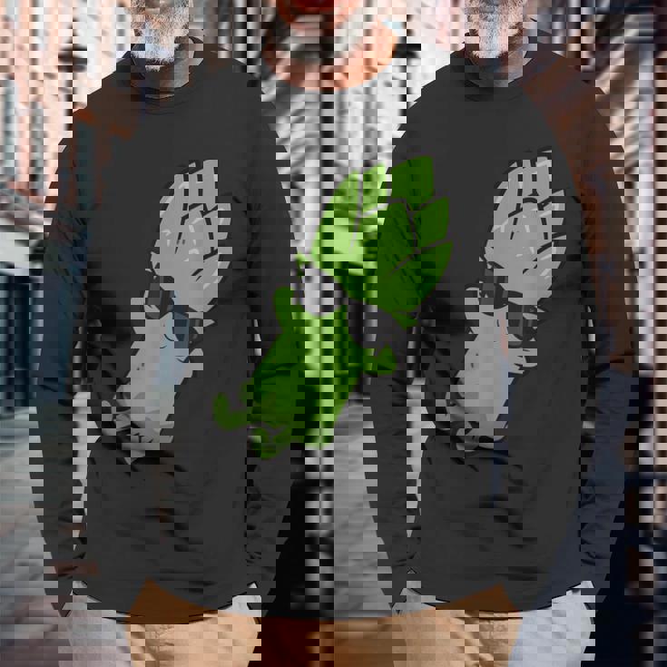 かわいいアスパラガス フルーツリラクシング レイジーアスパラガス 長袖Tシャツ 高齢者への贈り物