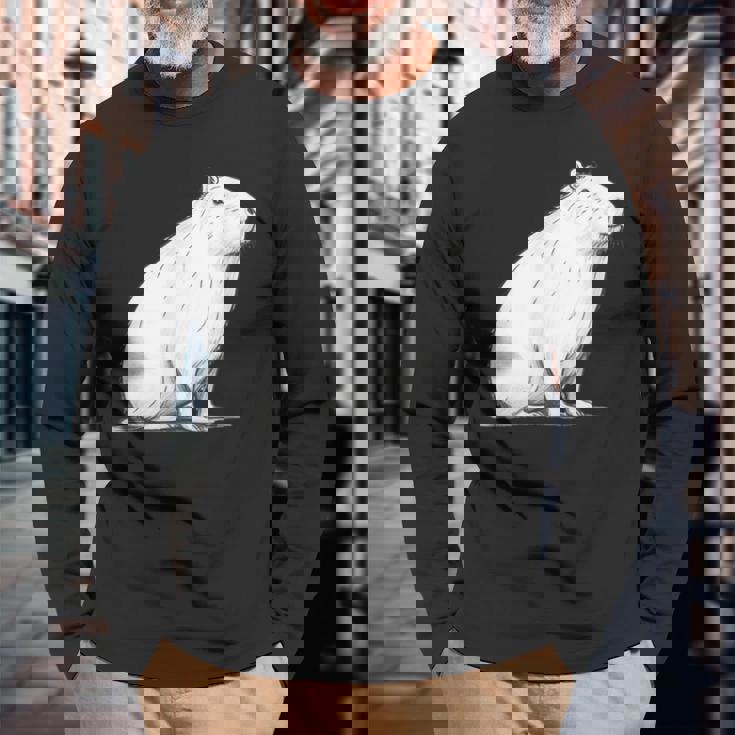 かわいいカピバラ カピバラ・カピバラ 長袖Tシャツ 高齢者への贈り物