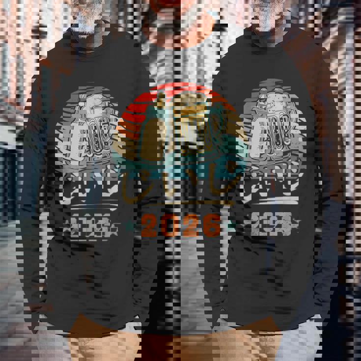 じいじ2026・おじいちゃんのお知らせ・プレおじいちゃん・妊娠報告 おじいちゃん 長袖Tシャツ 高齢者への贈り物