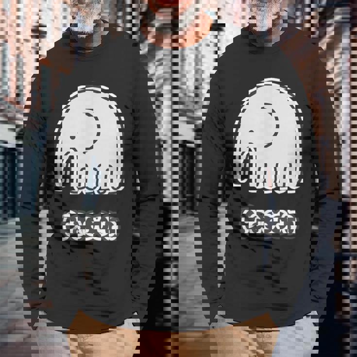 ぞうさん【Paoon パオーン】象（丸耳）シンプル【どうぶつフレンズ】ゆる かわいい 動物 キャラクター 長袖Tシャツ 高齢者への贈り物