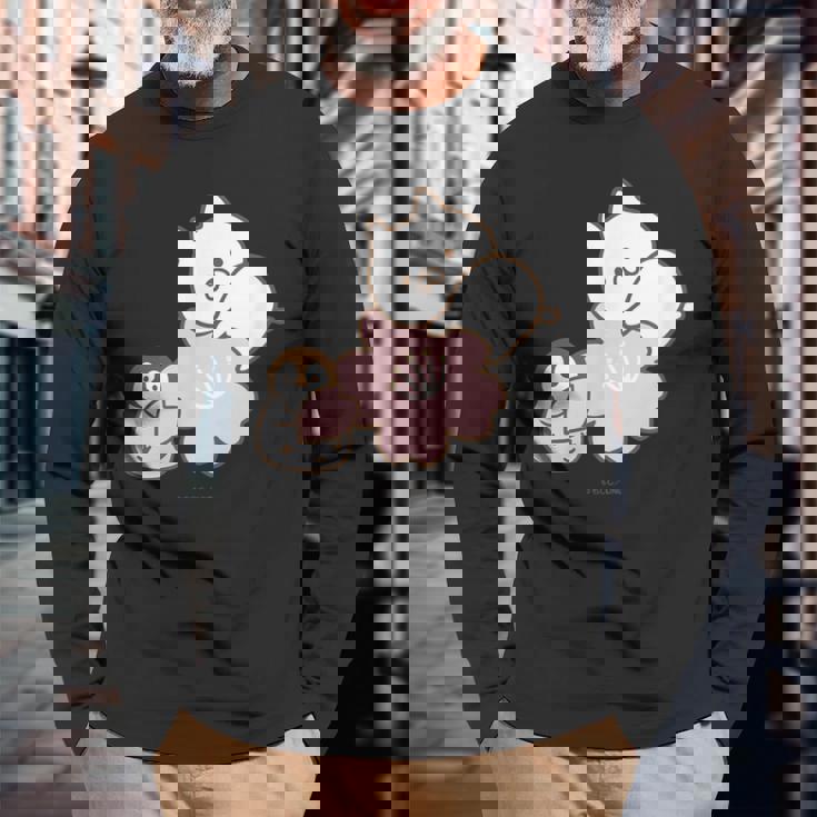 ねこぺん日和 桜 長袖Tシャツ 高齢者への贈り物