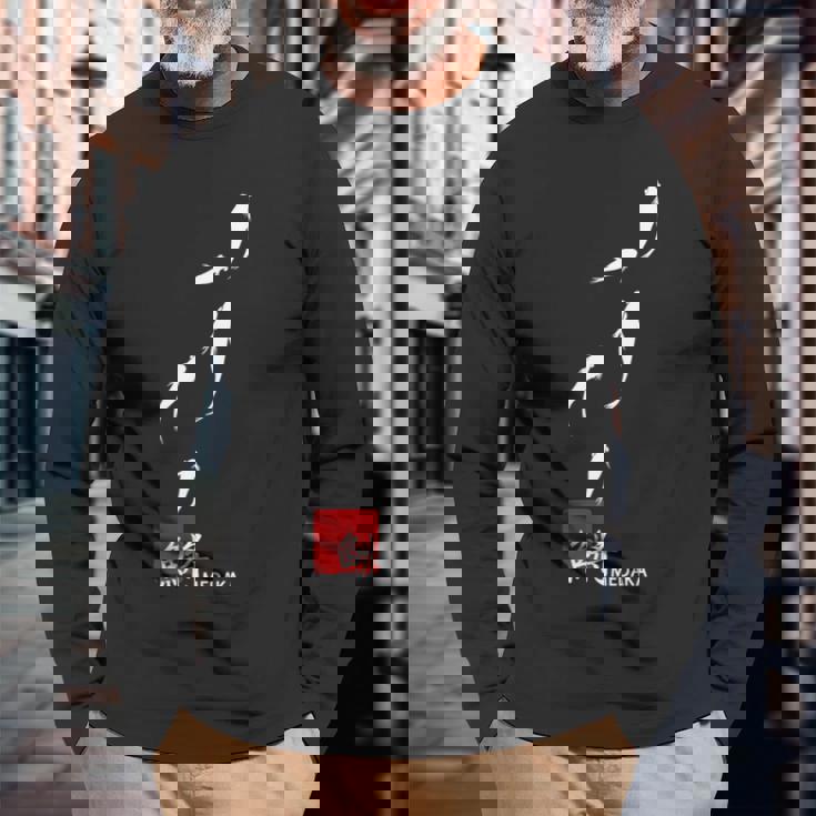 めだかイラスト入り 長袖tシャツ 長袖Tシャツ 高齢者への贈り物