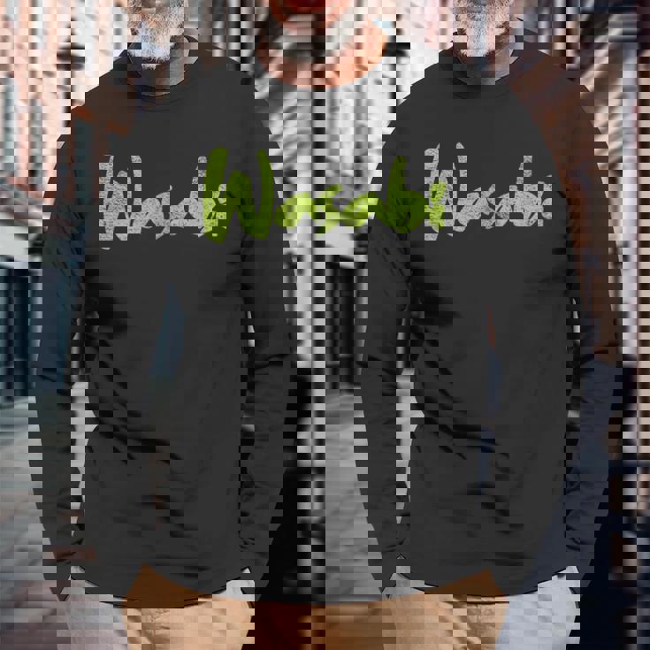 わさびハロウィンコスチュームごっこ I'm Wasabi Fun 長袖Tシャツ 高齢者への贈り物