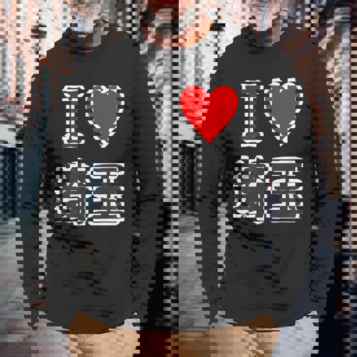 アイラブ・埼玉（I Love ハート）【47都道府県】Jimo-T ジモティ 地元愛 お土産 旅行 メッセージ・面白 長袖Tシャツ 高齢者への贈り物