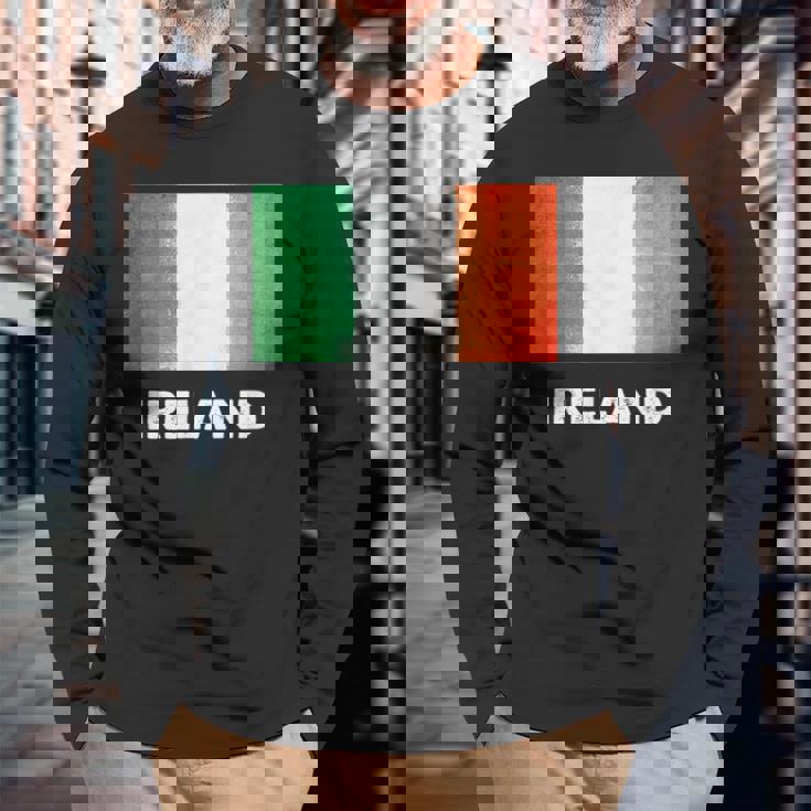 アイルランド国旗tシャツ 長袖Tシャツ 高齢者への贈り物