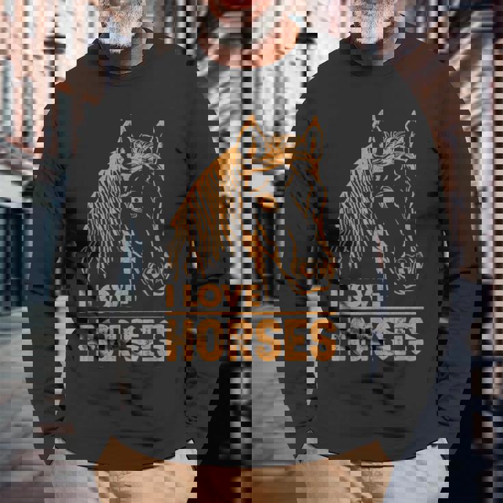 アイ・ラブ・ホース 長袖Tシャツ 高齢者への贈り物