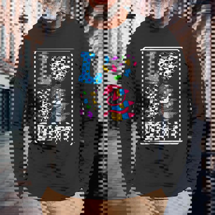 アイ・ラブ・四日市市 I Love 四日市市 私は愛してる四日市市 長袖Tシャツ 高齢者への贈り物