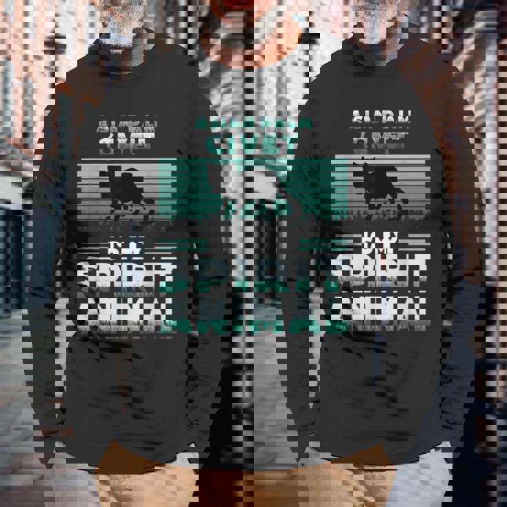 アジアンパームシベットは私のスピリットアニマルラバーです 長袖Tシャツ 高齢者への贈り物