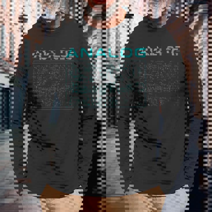 アナログシンセ・キーボード・シンセサイザー 長袖Tシャツ 高齢者への贈り物