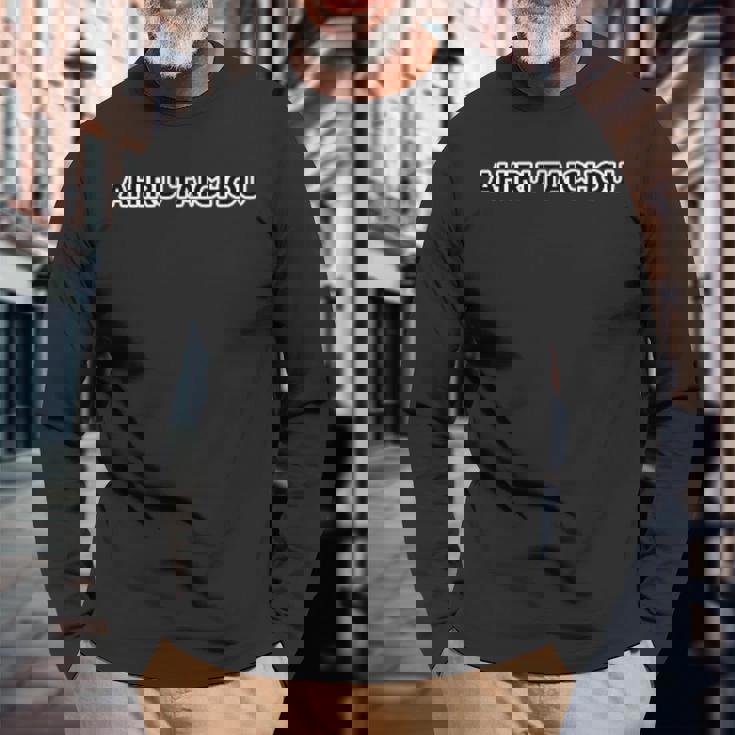 アヒル隊長 バックプリントグラフィック 長袖Tシャツ 高齢者への贈り物