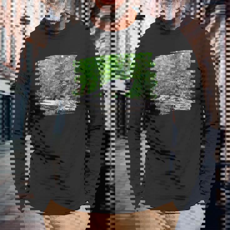 アフリカンパームシベット 長袖Tシャツ 高齢者への贈り物