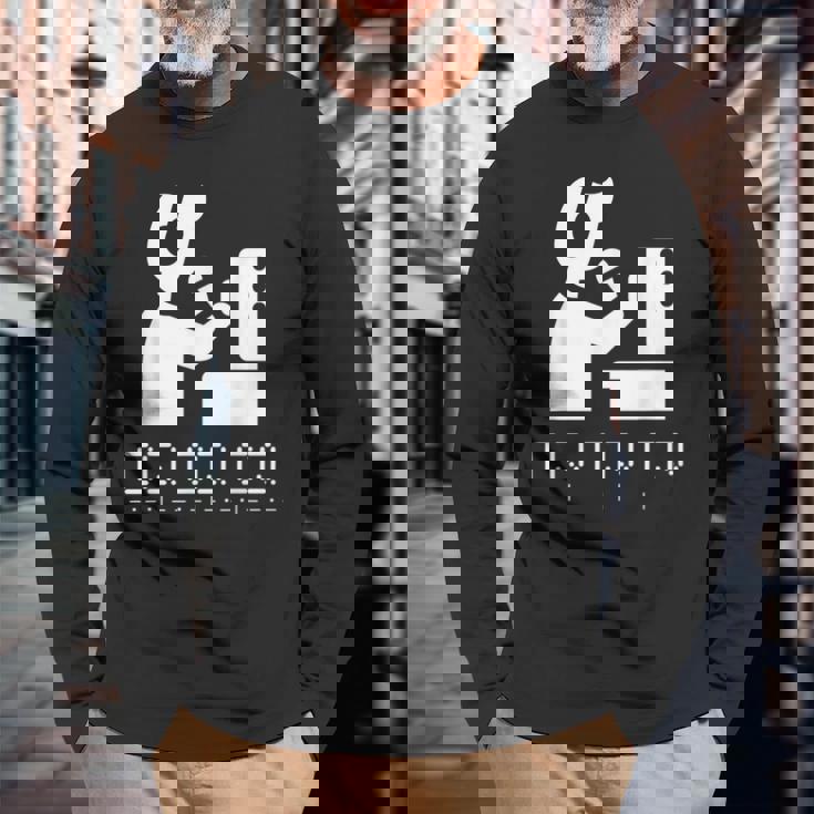 アマチュアハムvhfラジオ、Cq-「メイキングコンタクト」、モールス信号 長袖Tシャツ 高齢者への贈り物