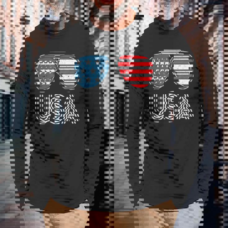 アメリカ Usa 面白いtシャツ 国旗 おもしろ メンズ 面白い 服 オリジナル おもしろグッズ ビンテージ 夏 長袖Tシャツ 高齢者への贈り物