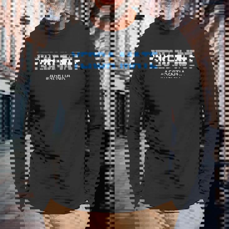 アルゼンチン アルゼンチン国旗 メンズ レディース Camisa Té Yerba Mate 長袖Tシャツ 高齢者への贈り物