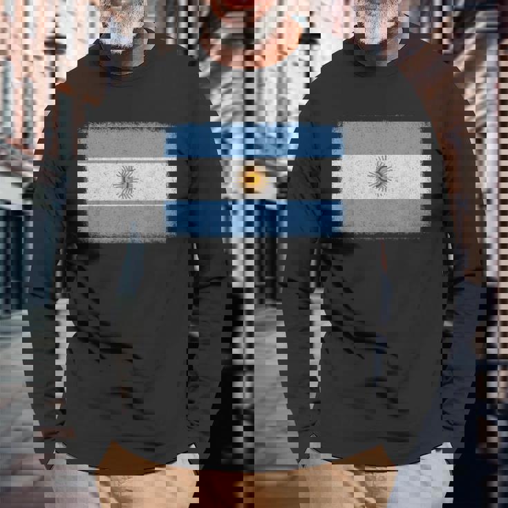 アルゼンチン国旗グラフィック メンズ レディース キッズ 長袖Tシャツ 高齢者への贈り物