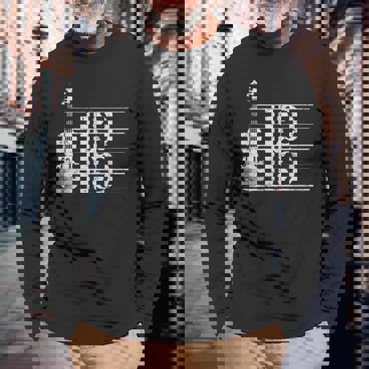 アルト・クレフ・ヴィオラのプレーヤー・ヴィオリスト 長袖Tシャツ 高齢者への贈り物