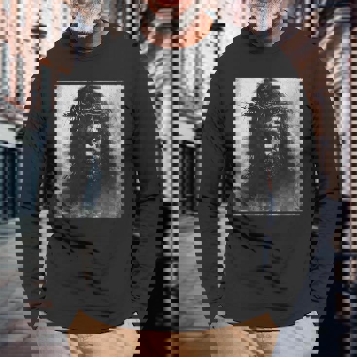 イエス、キリスト教、教会、キリスト、イエス 長袖Tシャツ 高齢者への贈り物