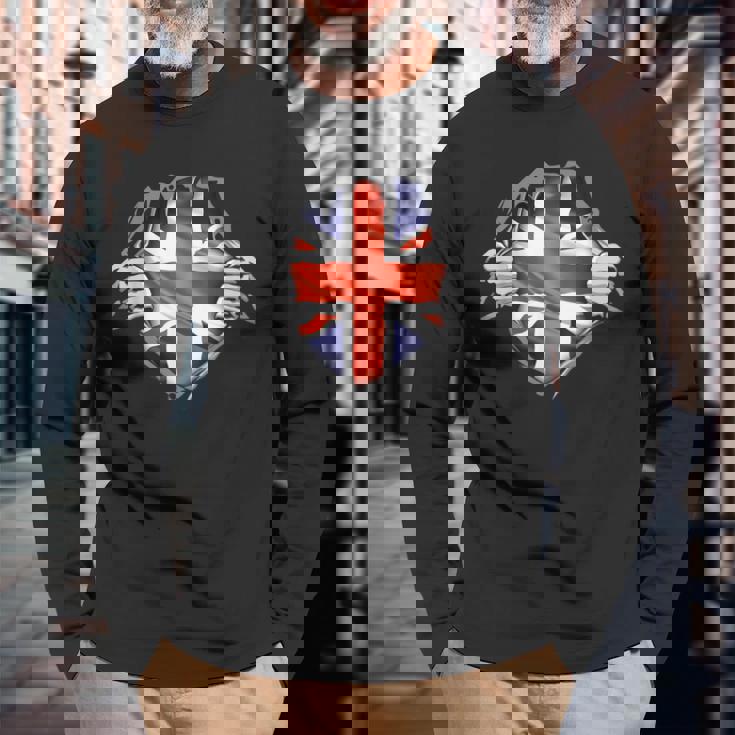 イギリス 愛国心 イギリス国旗 ユニオンジャック イギリス帝国 長袖Tシャツ 高齢者への贈り物