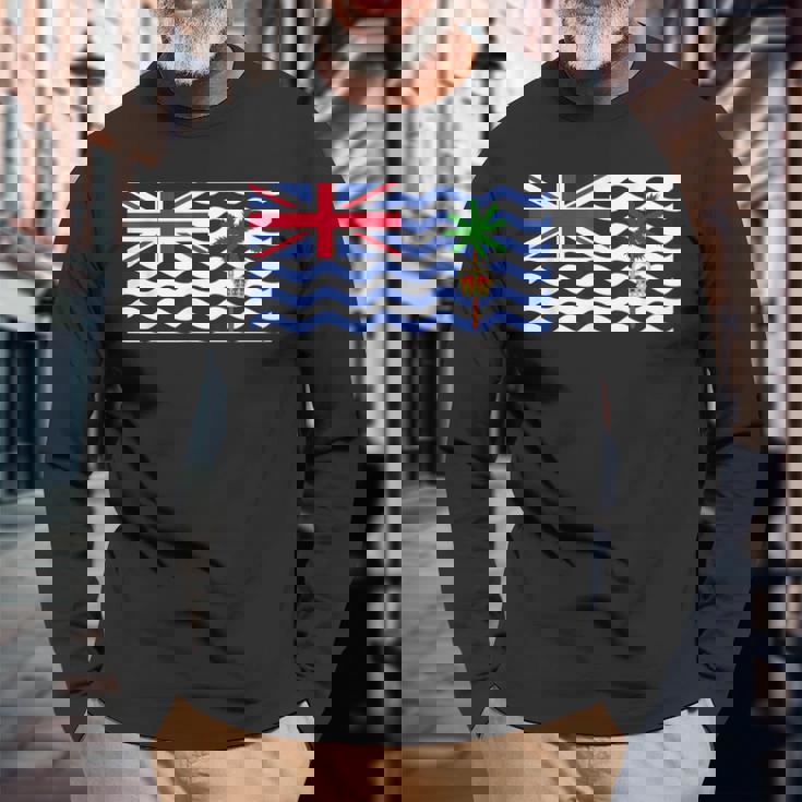 イギリス領インド洋地域の国旗 長袖Tシャツ 高齢者への贈り物