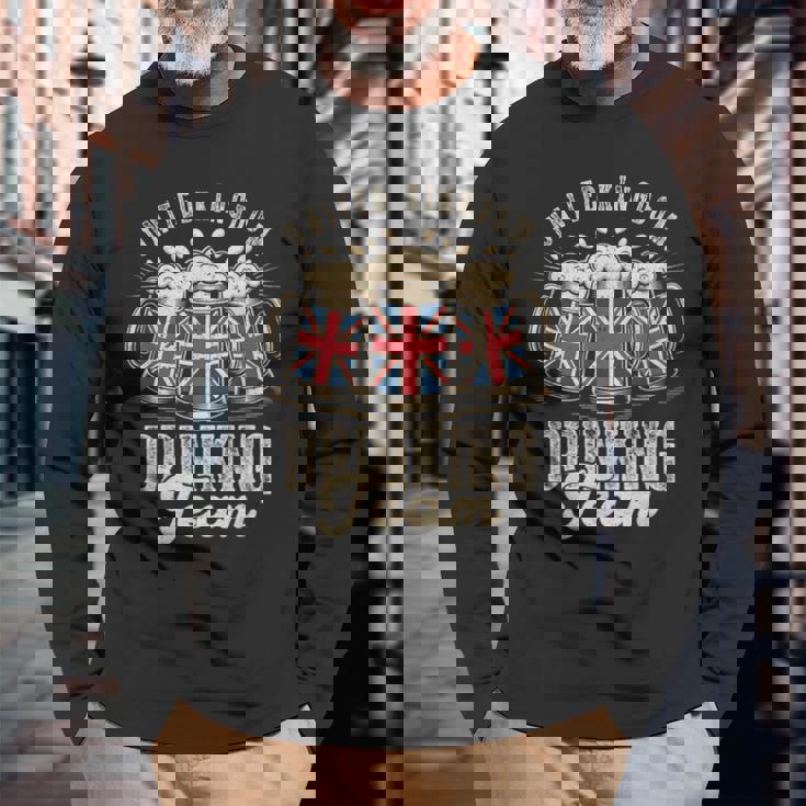 イギリス飲酒チーム ファニーパーティー 英国ビールフェスト 長袖Tシャツ 高齢者への贈り物