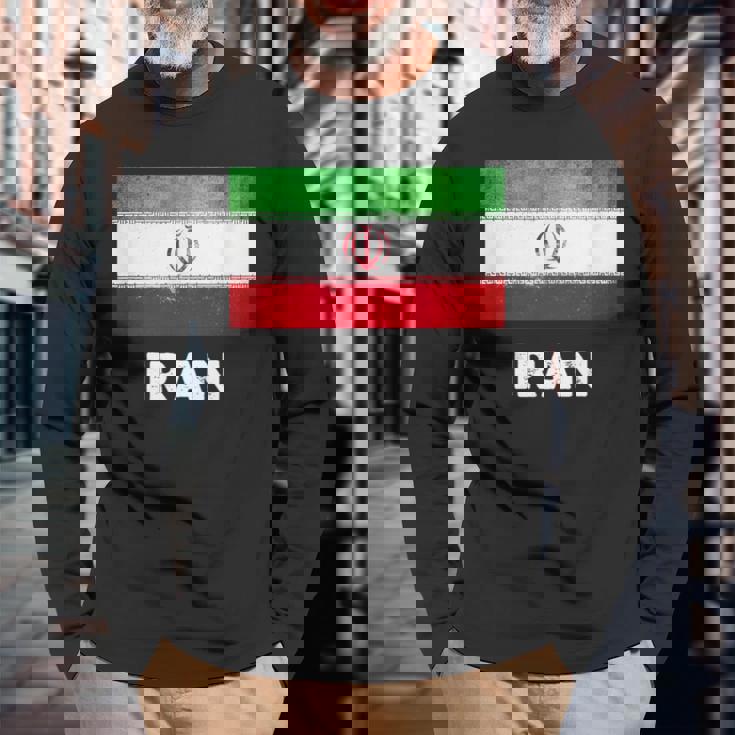 イラン国旗tシャツ 長袖Tシャツ 高齢者への贈り物