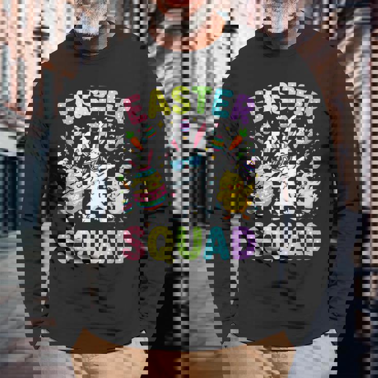 イースター隊 ハッピー イースターデー エッグ うさぎ ウサギ お祝い 長袖Tシャツ 高齢者への贈り物