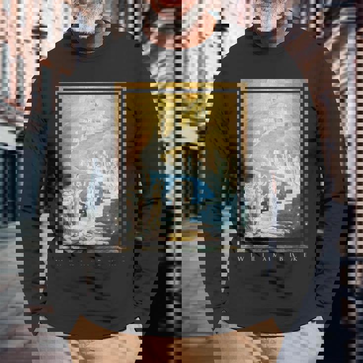 ウィリアム・ブレイク ジェイコブの梯子 芸術 象徴主義 神秘主義 魔法 William Blake Jacob 長袖Tシャツ 高齢者への贈り物