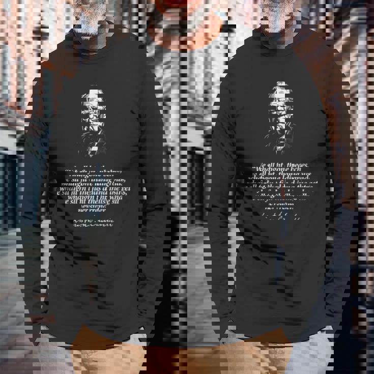 ウィンストン・チャーチル Wehall Neverurrender 引用 長袖Tシャツ 高齢者への贈り物