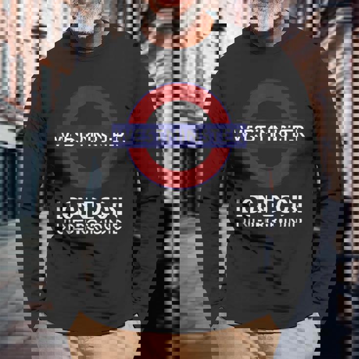 ウェストミンスター ロンドン地下鉄 長袖Tシャツ 高齢者への贈り物