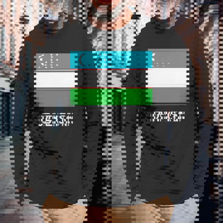 ウズベキスタン ウズベキスタン国旗 長袖tシャツ 長袖Tシャツ 高齢者への贈り物