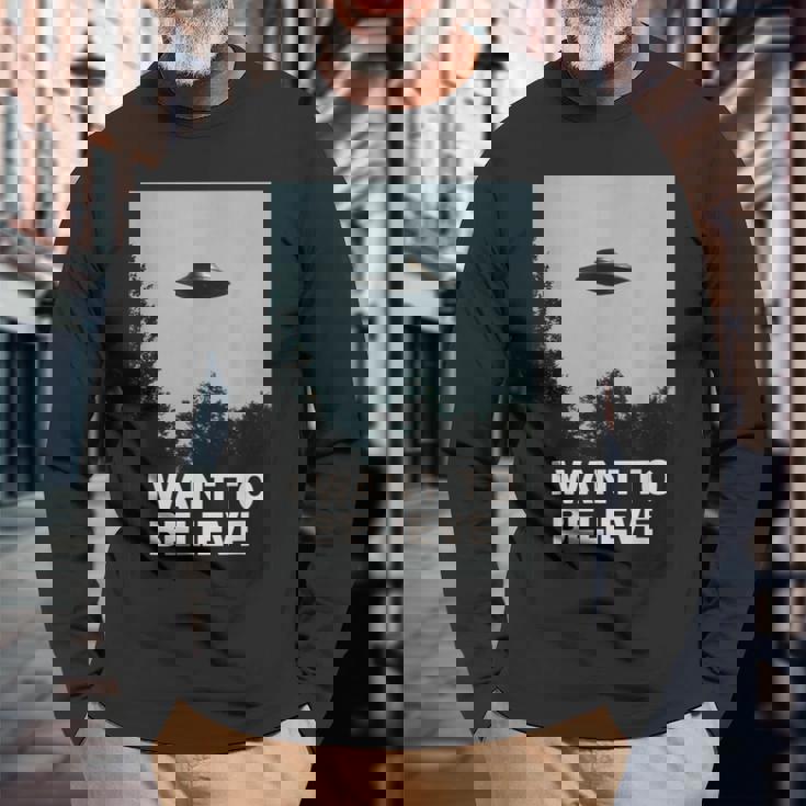 エイリアンufoアパレル「I Want To Believe」 長袖Tシャツ 高齢者への贈り物