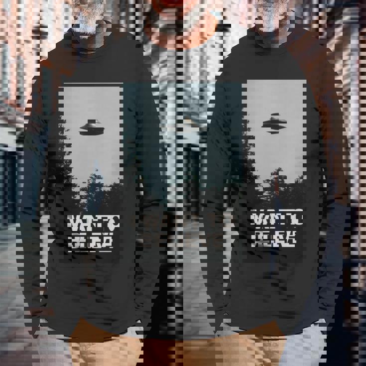 エイリアンufoアパレル「I Want To Believe」 長袖tシャツ 長袖Tシャツ 高齢者への贈り物