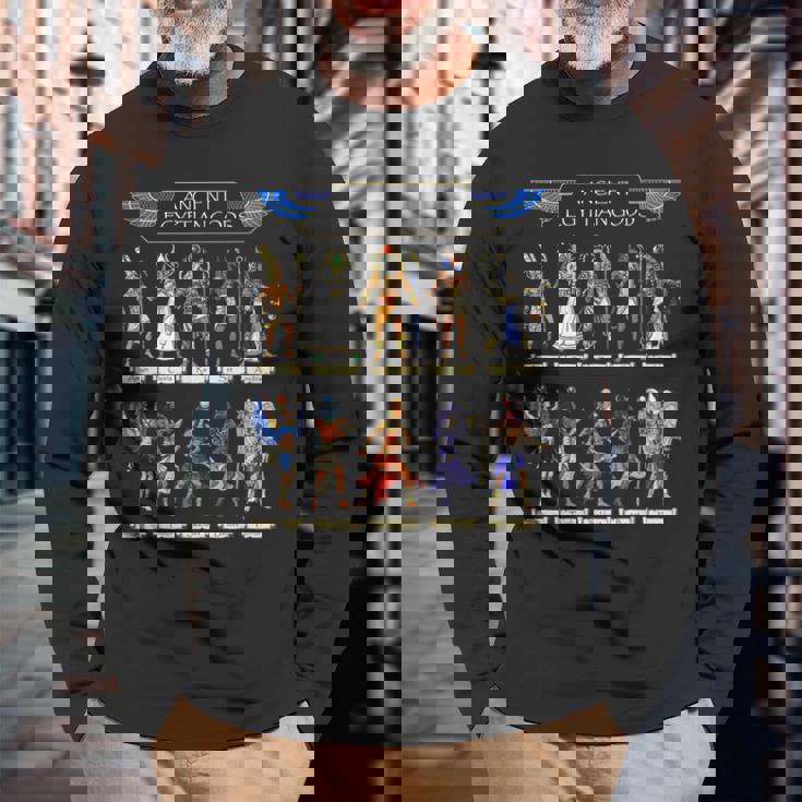 エジプトの神々古代エジプトの神話ファラオアヌビストートホルスラセクメトバステト 長袖Tシャツ 高齢者への贈り物