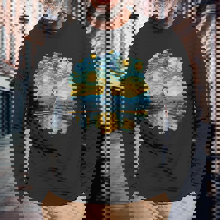 エッフェル塔 アートワーク ルーヴル美術館 フランス観光 パリ 長袖Tシャツ 高齢者への贈り物