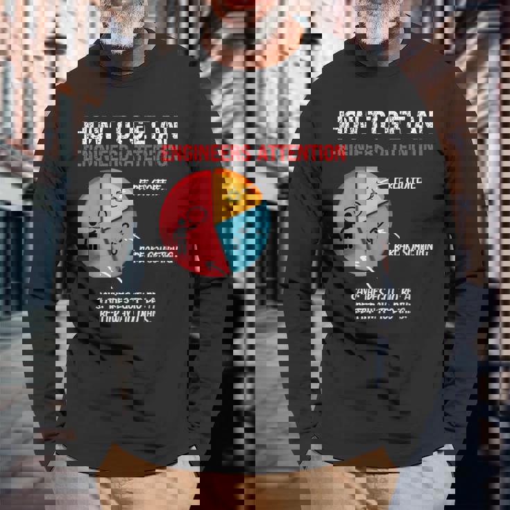 エンジニアの注目を集める方法 面白いエンジニア 長袖Tシャツ 高齢者への贈り物