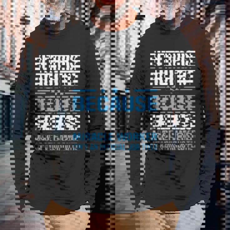 エンタープライズアーキテクトtシャツ 長袖Tシャツ 高齢者への贈り物