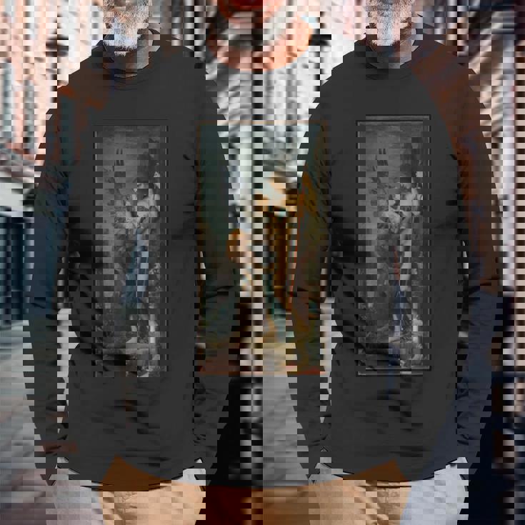 オイディプスとスフィンクス ギュスターヴ・モロー古代ギリシャ 長袖Tシャツ 高齢者への贈り物